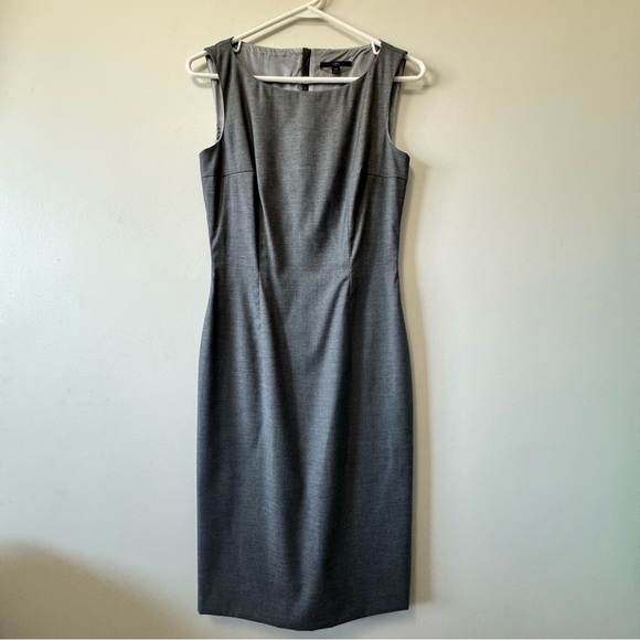 Hugo Boss Gray Sleeveless Sheath Midi Dress - Picture 2 of 9